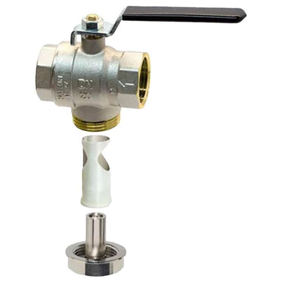 Kogelkraan BKFM25 1" bi.dr. met ingebouwde filter + magneet