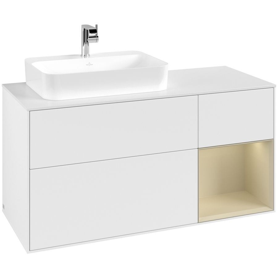 Wastafelonderkast Finion 1200x603x501mm White Matt Lacquer G401HJMT