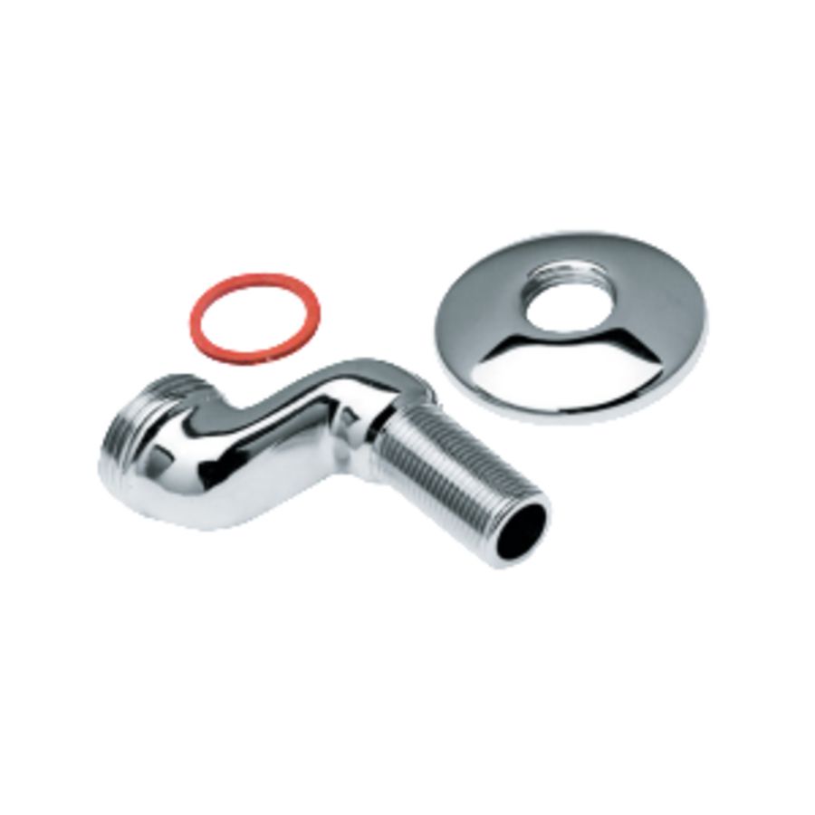 Losse S-koppeling 30mm sprong 1/2"x1/2" +incl. chroom rozet  VVE=2