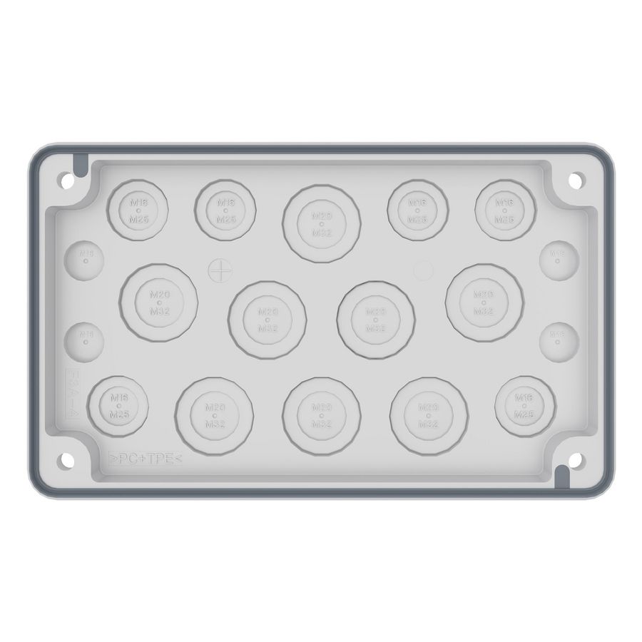 Flensplaat F3A IP66 kunststof 4xM16 6xM25/16 8xM32/20