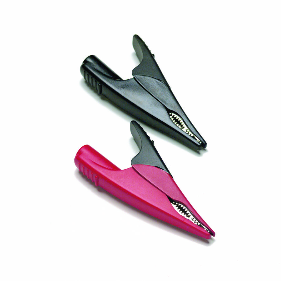 Krokodillenklemmen set 1x rood en 1x zwart