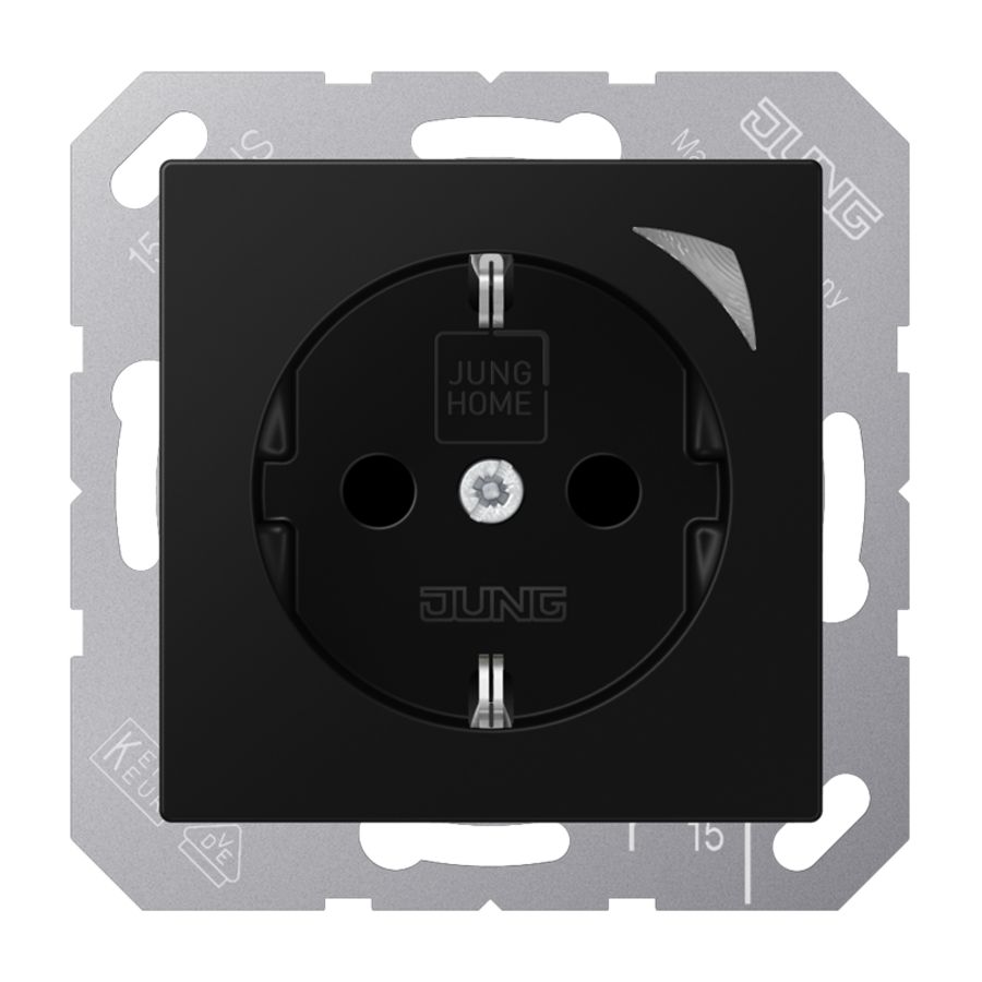 Wandcontactdoos A(S)500 grafietzwart mat Saf.+ HOME
