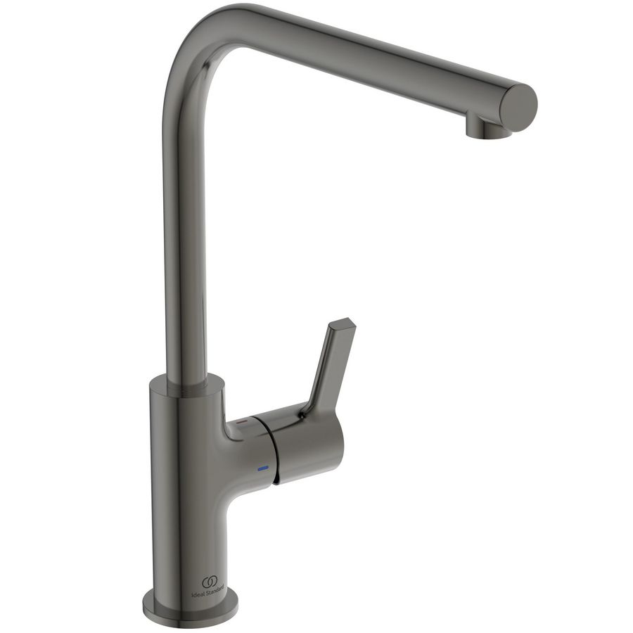 Keukenmengkraan m. hoge l-uitloop magnetic grey Gusto