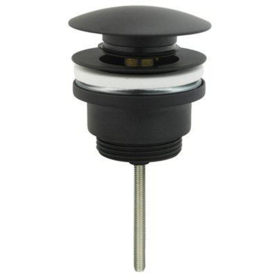 Afvoerplug 1.1/4" stop&go mat zwart Pro Line