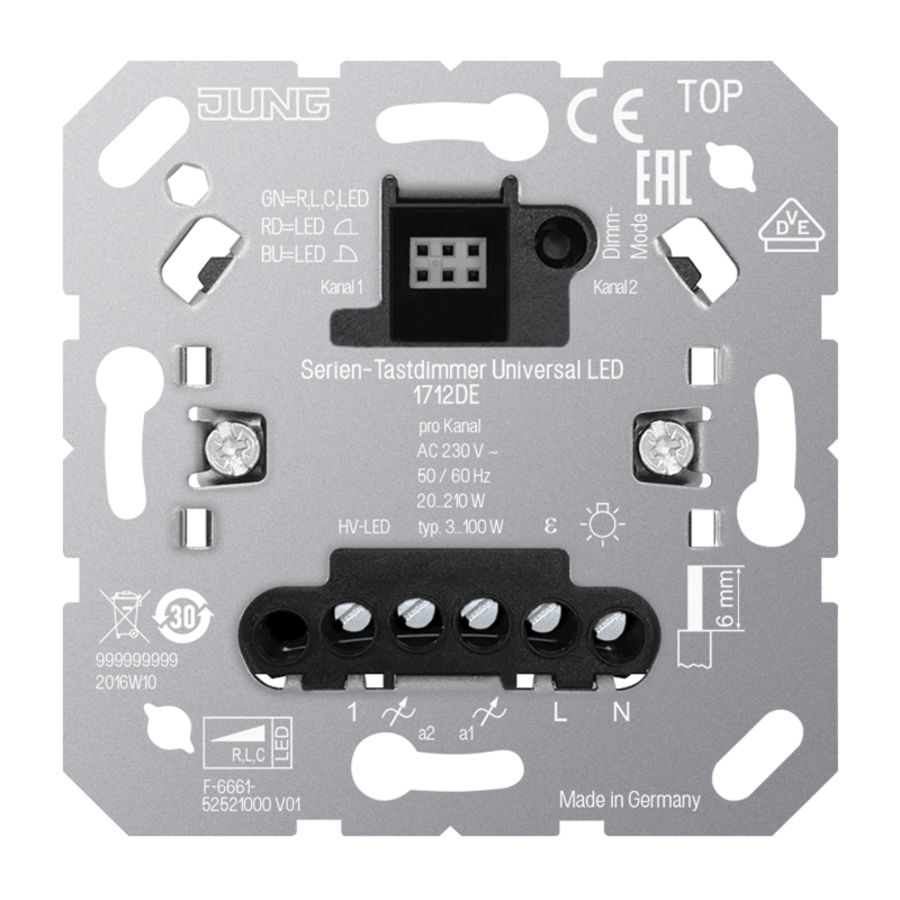 Serie-tastdimmer universeel led