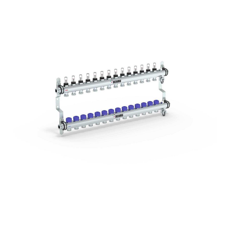 Verdeler HKV-D 14-groeps Easyflow RVS MFI min/max incl. debietmeters