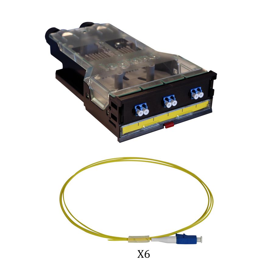 Cassette 3 LC duplex + 6 pigtails OS2 LCS3