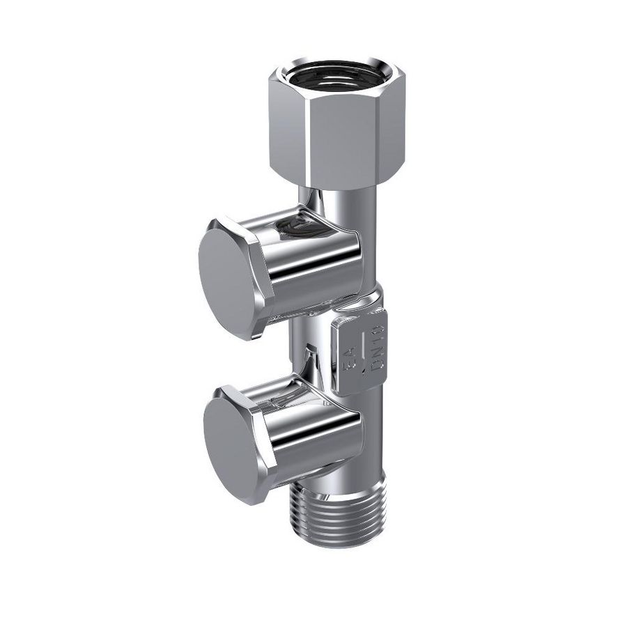 Keerklep EA chroom met aftap 3/8" wartelxbt. k