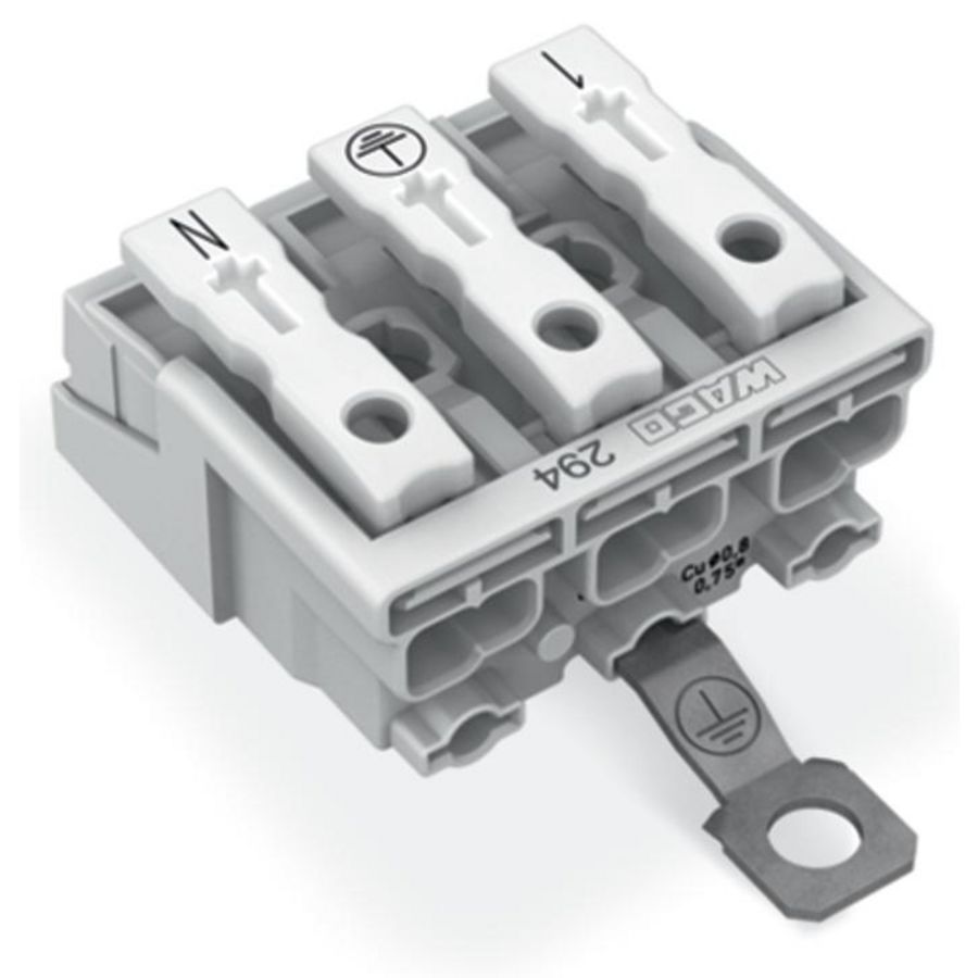 Kroonklem Drukknop extern PE-schroefcontact 294-4453 VVE=500