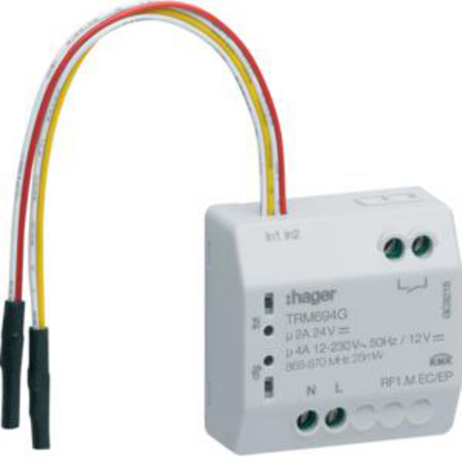 Inbouwmodule KNX-RF 230V 2-draads 2-v 1-v pot.vrij contact