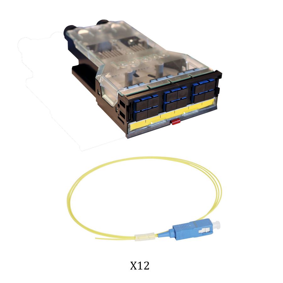 Cassette 6 SC duplex + 12 pigtails OS2 LCS3