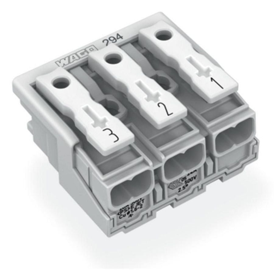 Kroonklem Drukknop extern z. PE-contact wit 294-4043 VVE=500