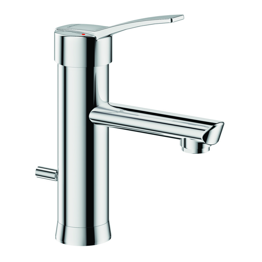 Wastafelmengkraan H.100 L.120 trekplug & hevel volle greep