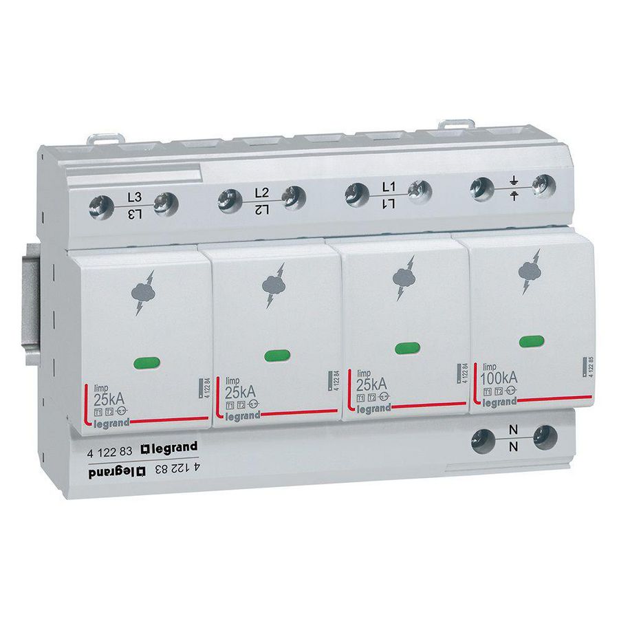 Overspanningsbeveiliger T1-3P + N-25 + 35kA 1.5kV-Uc350V