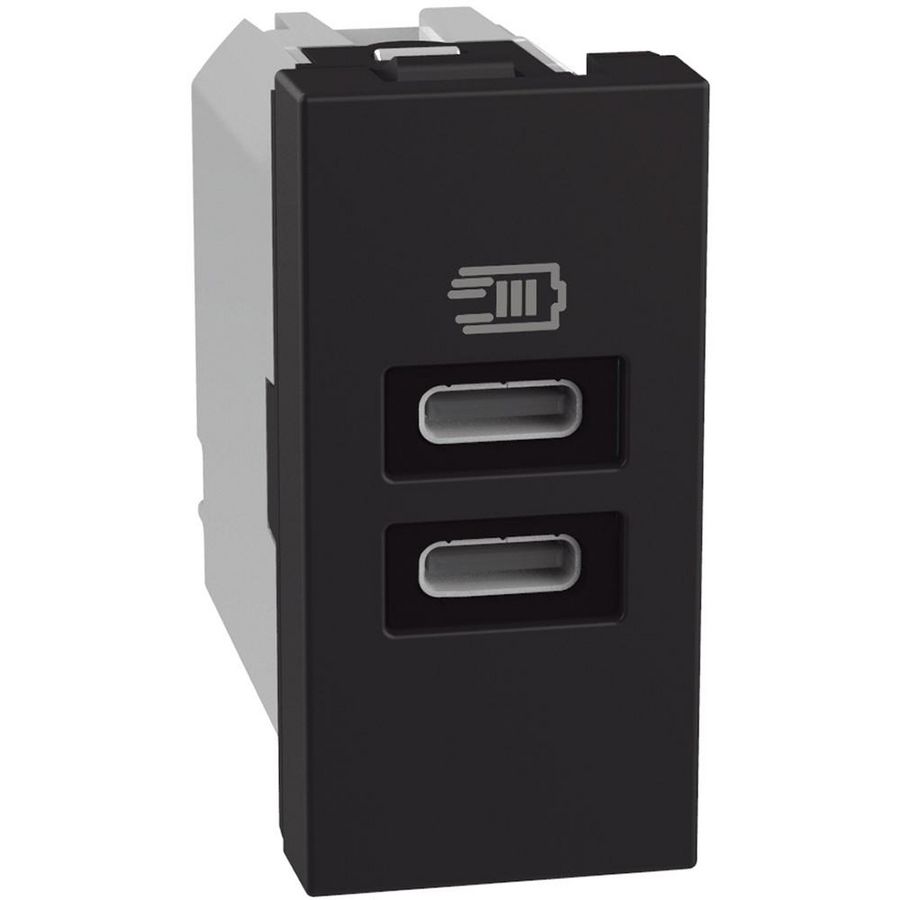 Light Now USB oplader type C+C - 15W - 1 module - zwart