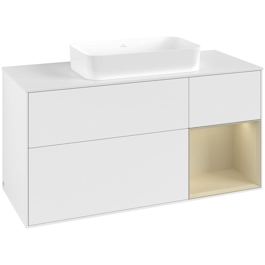 Wastafelonderkast Finion 1200x603x501mm White Matt Lacquer G711HJMT