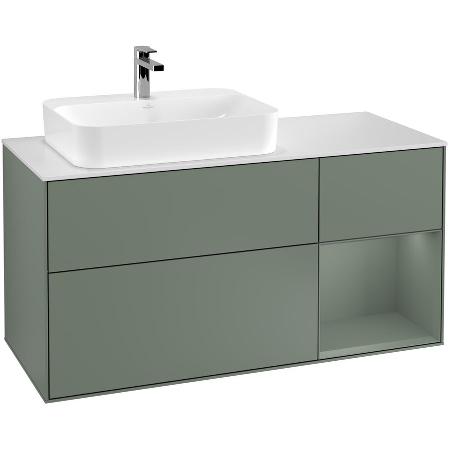 Wastafelonderkast Finion 1200x603x501mm Olive Matt Lacquer G401GMGM