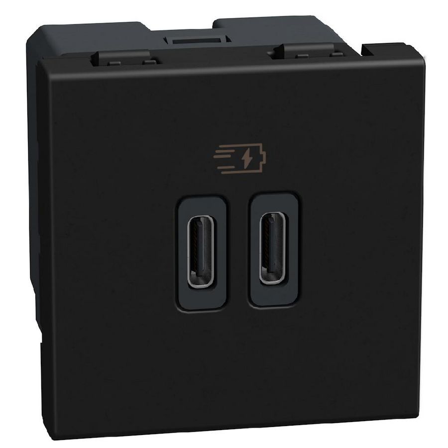 Light Now USB oplader type C+C - 15W - 2 modules - zwart