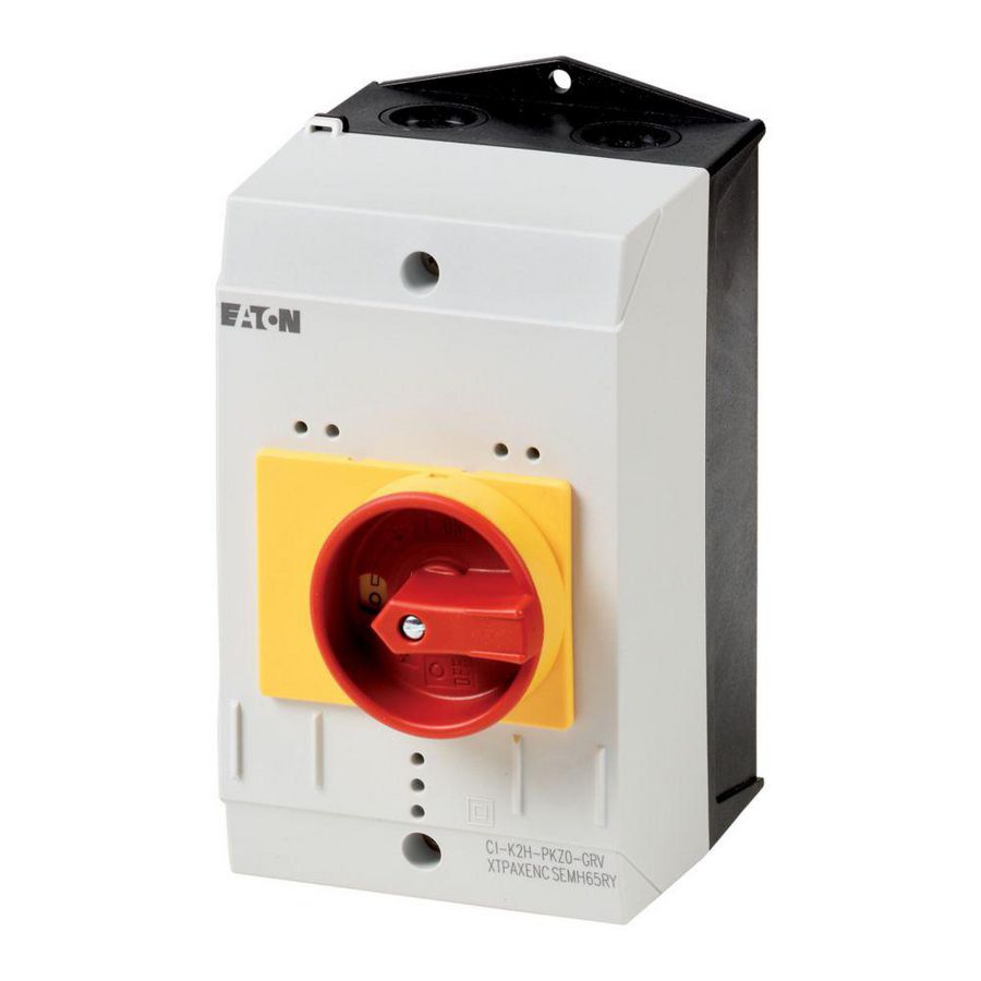 Kast kunststof IP65 leeg PKZM0 knop rood/geel