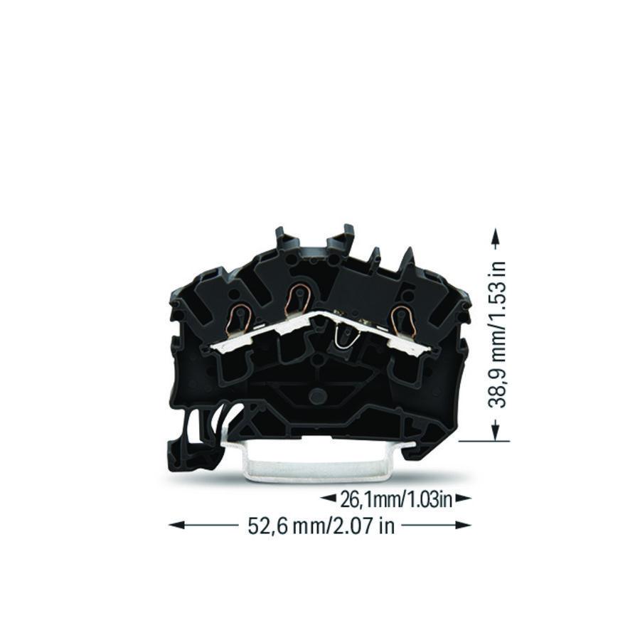 3-draads rijg 2,5mm² voor Ex e II-zwart 2002-6305 VVE=100