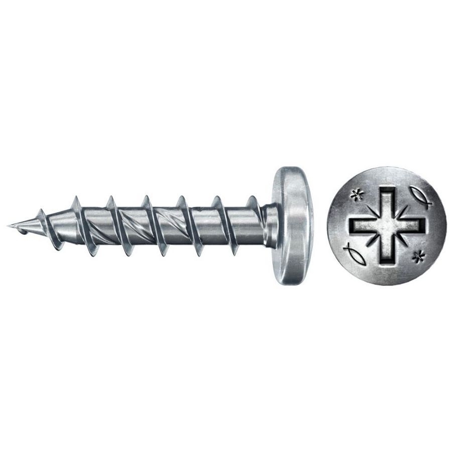 Spaanplaatschroef PowerFast 4,5x16 PZ bolkop VD verzinkt VVE=200