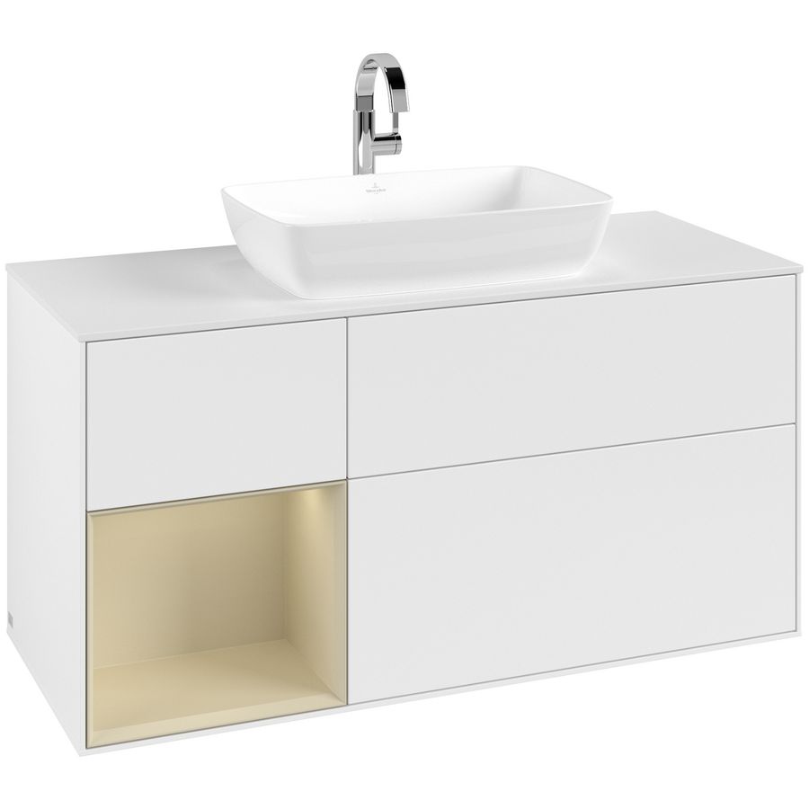 Wastafelonderkast Finion 1200x603x501mm White Matt Lacquer G821HJMT