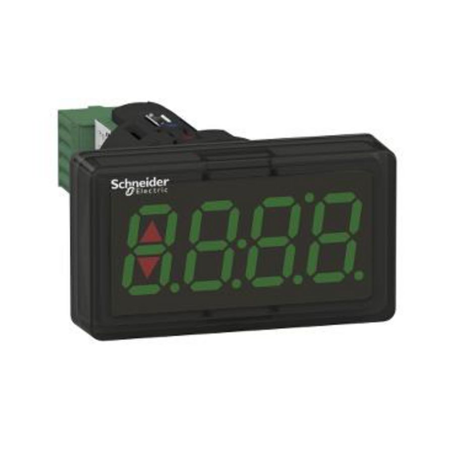 Digitale paneelmeter kunststof zwart rond 22mm 4digits groen