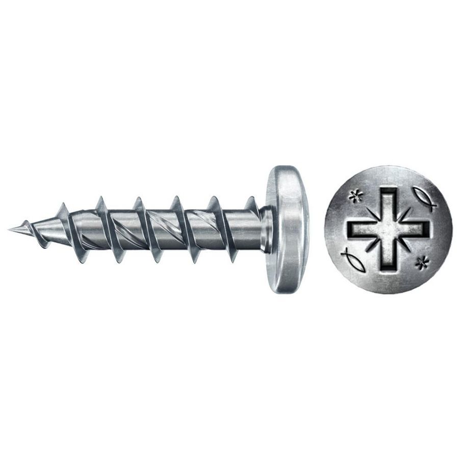 Spaanplaatschroef PowerFast 4,5x20 PZ bolkop VD verzinkt VVE=200