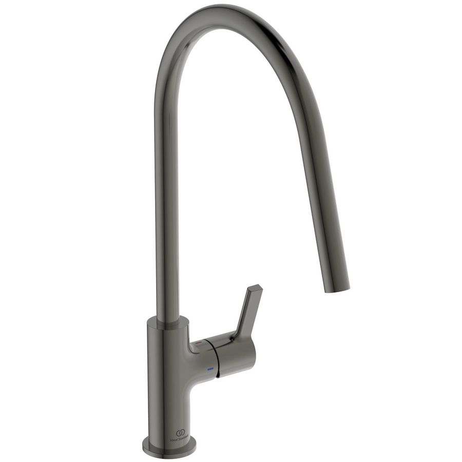 Keukenmengkraan m. hoge ronde uitloop magnetic grey Gusto