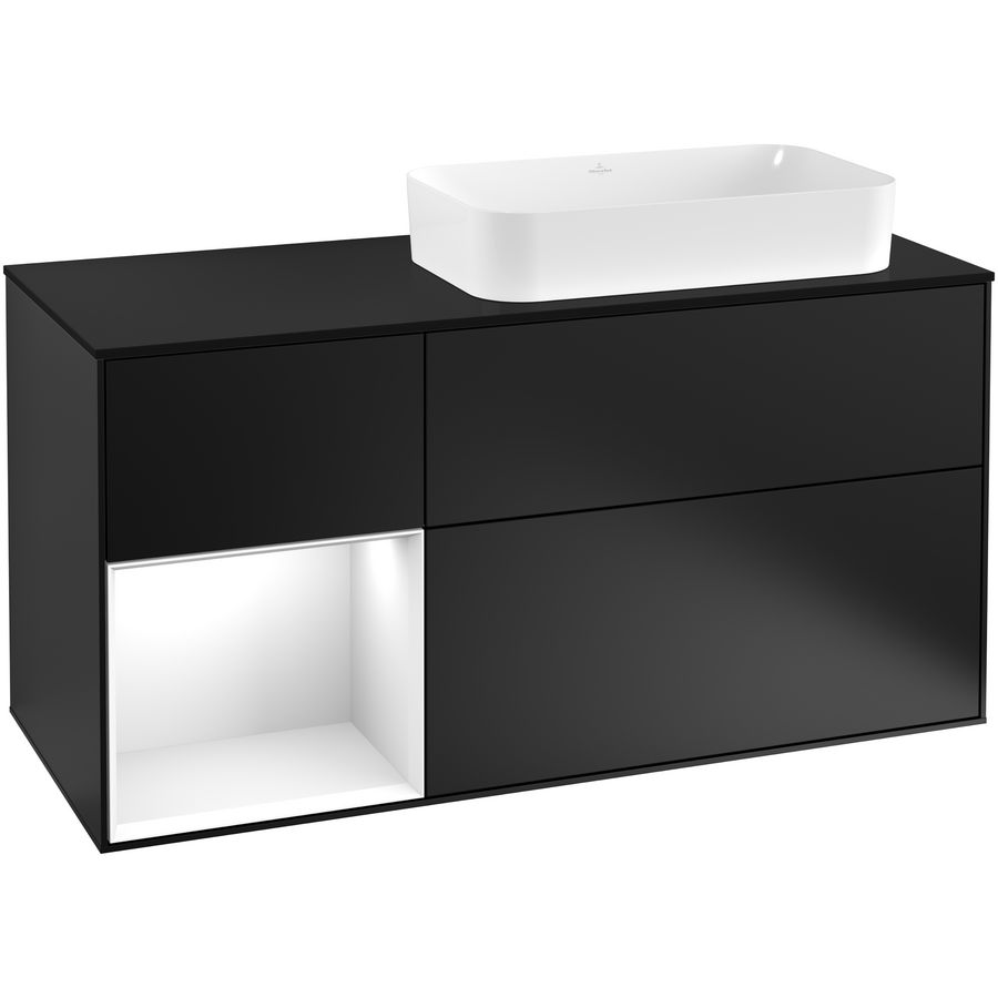 Wastafelonderkast Finion 1200x603x501mm Black Matt Lacquer G272GFPD
