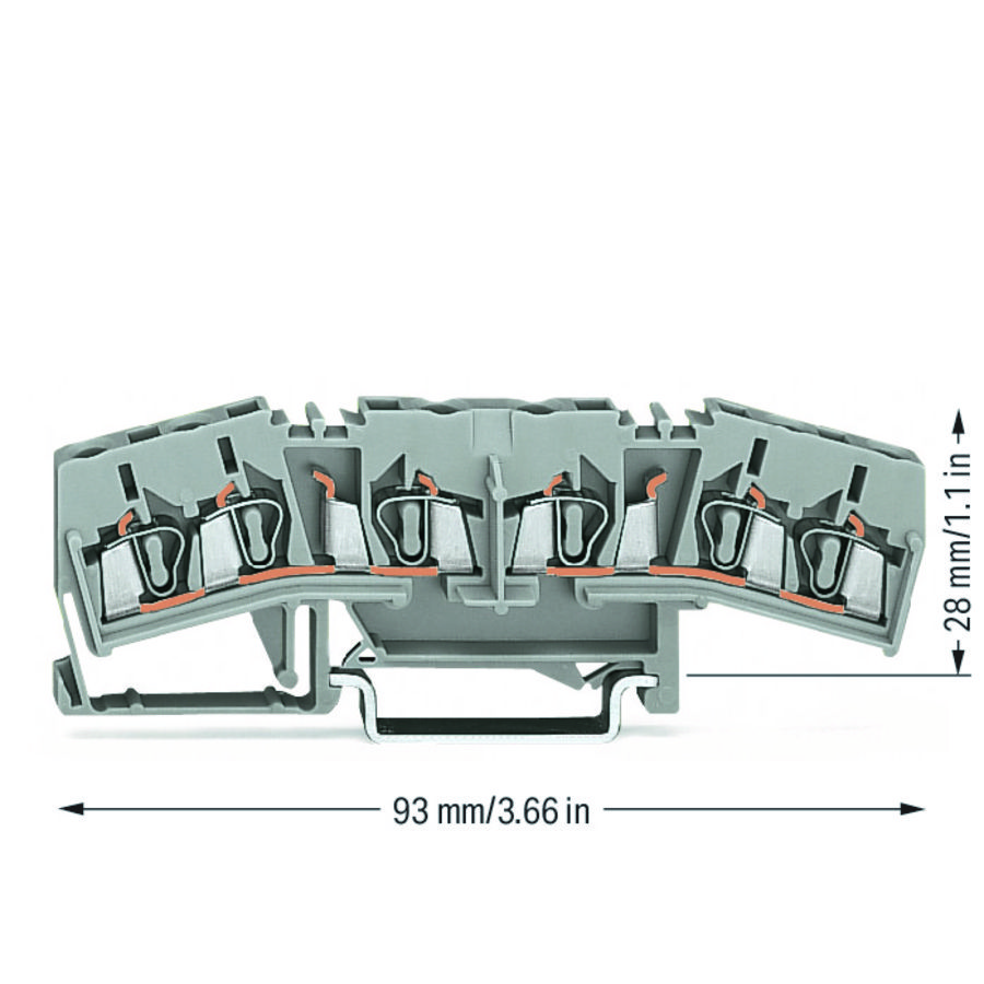 Dubbele rijgklem 2,5mm² Markering mid. grijs 280-675 VVE=50