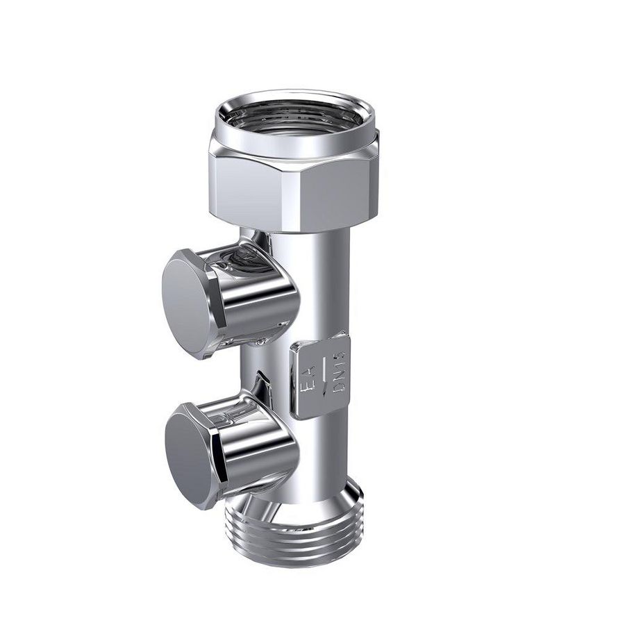 Keerklep EA chroom met aftap 3/4"wartelxbt. k