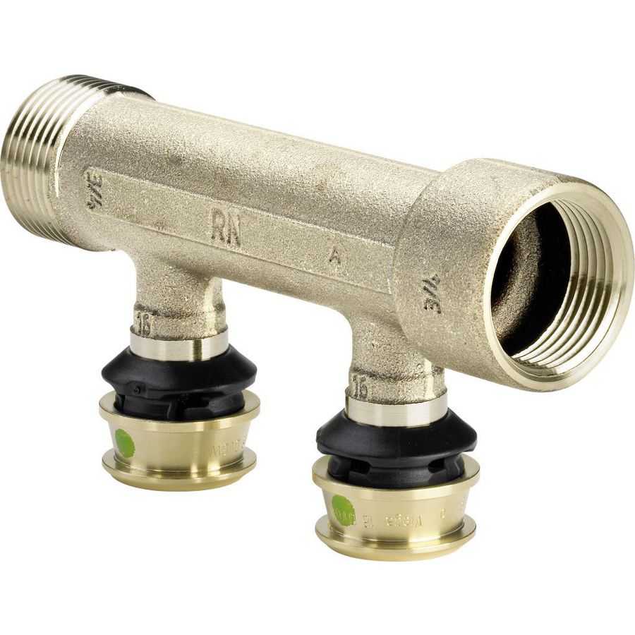 Verdeler RAXOFIX 3/4"bt.dr. 2 x aansluitingen 16mm pers 5326.06