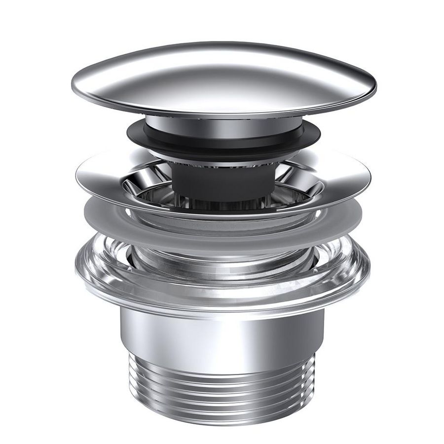Wastafelafvoerplug Push Open UD415 1.1/4" chroom univ. Ø63mm / 5-55mm