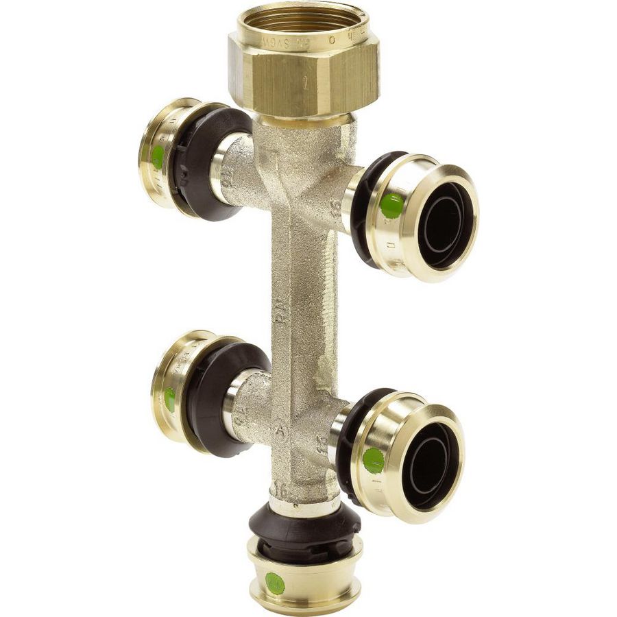Verdeler RAXOFIX 3/4"bt.dr. 5 x aansluitingen 16mm pers 5326.09