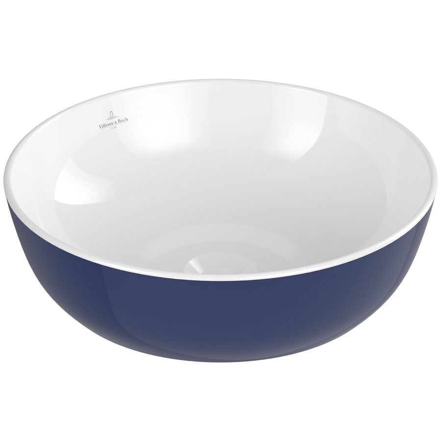 Opzetwaskom rond ARTIS Ø430mm kleur buitenzijde Deep Ocean (blauw) binnenzijde wit zonder overloop