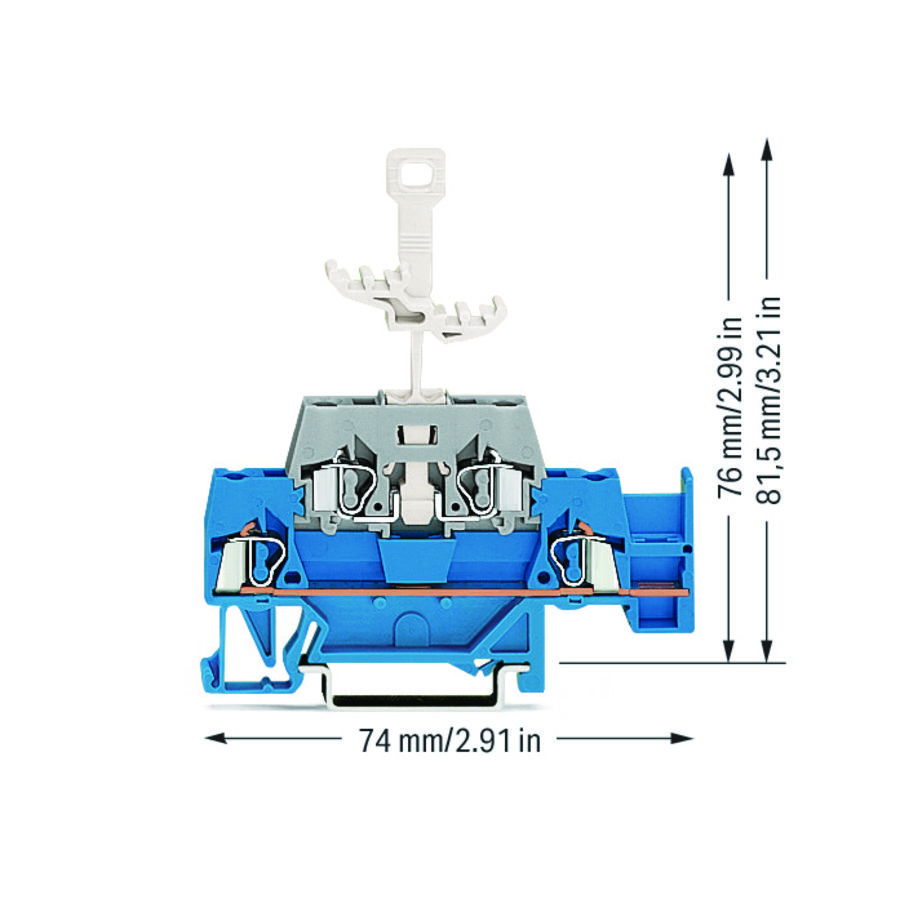 2-etageklem met extra dwarsbrug draagrail 35 280-526 VVE=50