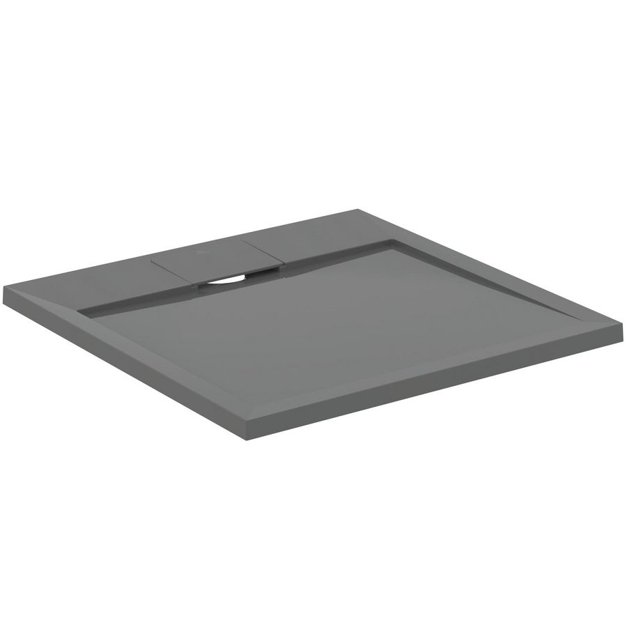 Douchebak I.LIFE ultra flat solid composiet 70x70cm vierkant betongrijs