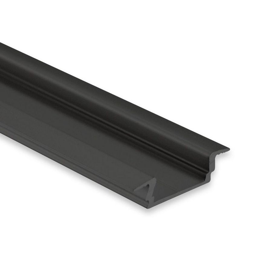 LED profiel PL8 L=2mtr. LED strips max. 12mm zwart RAL9005