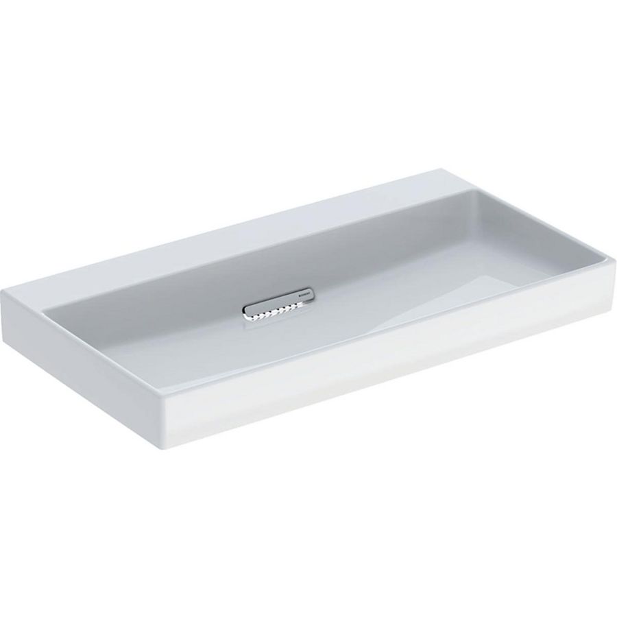 Wastafel 90x48cm afvoer horizontaal zonder kraangat wit Keratect ONE incl. sifon