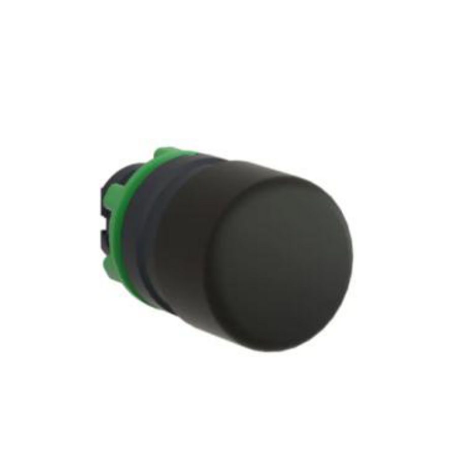 Vuistslagkop 30mm drukknop Terugvering 22mm Zwart