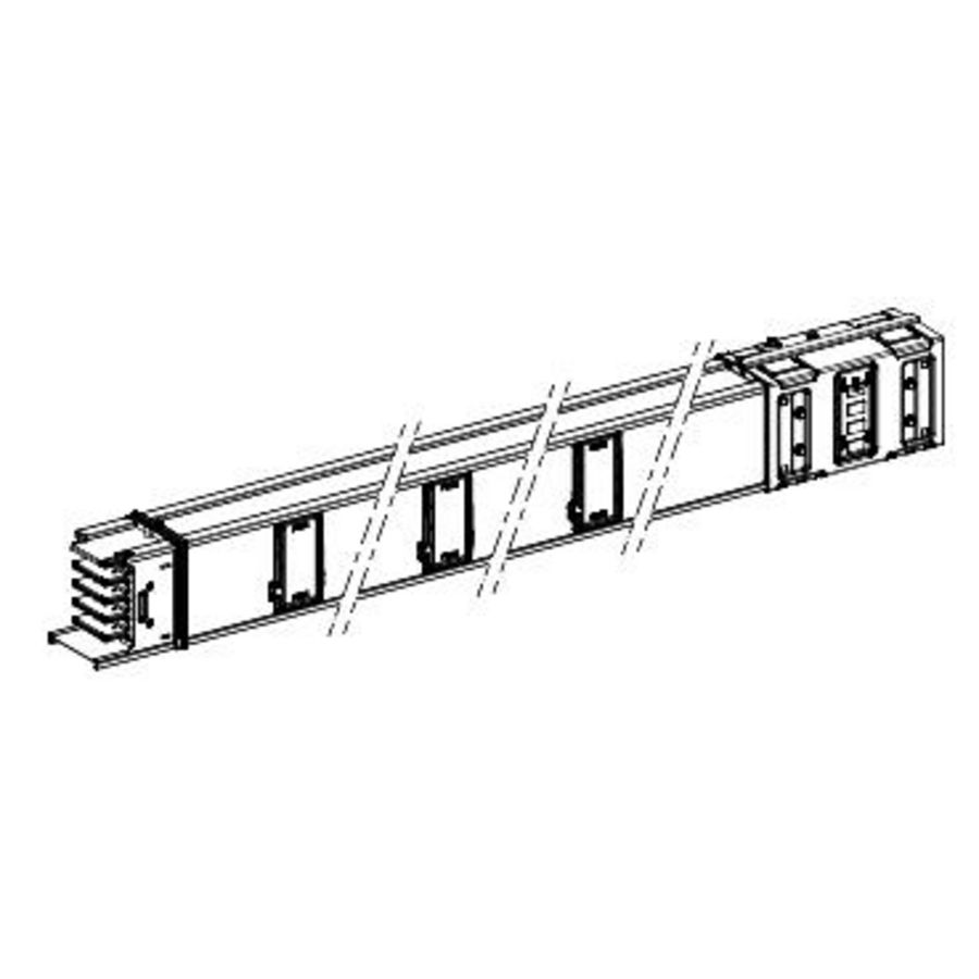 Recht element 1000A 2m 3L+N+PE Wit 6 Aftakkinge Canalis KS