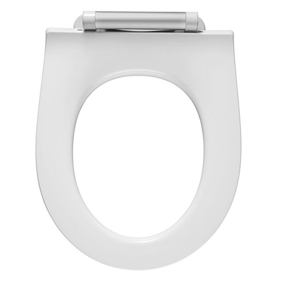 Closetzitting enkel PROJECTA SOLID PRO wit polygiene topfix combischarnier boutlengte 15mm DG4925