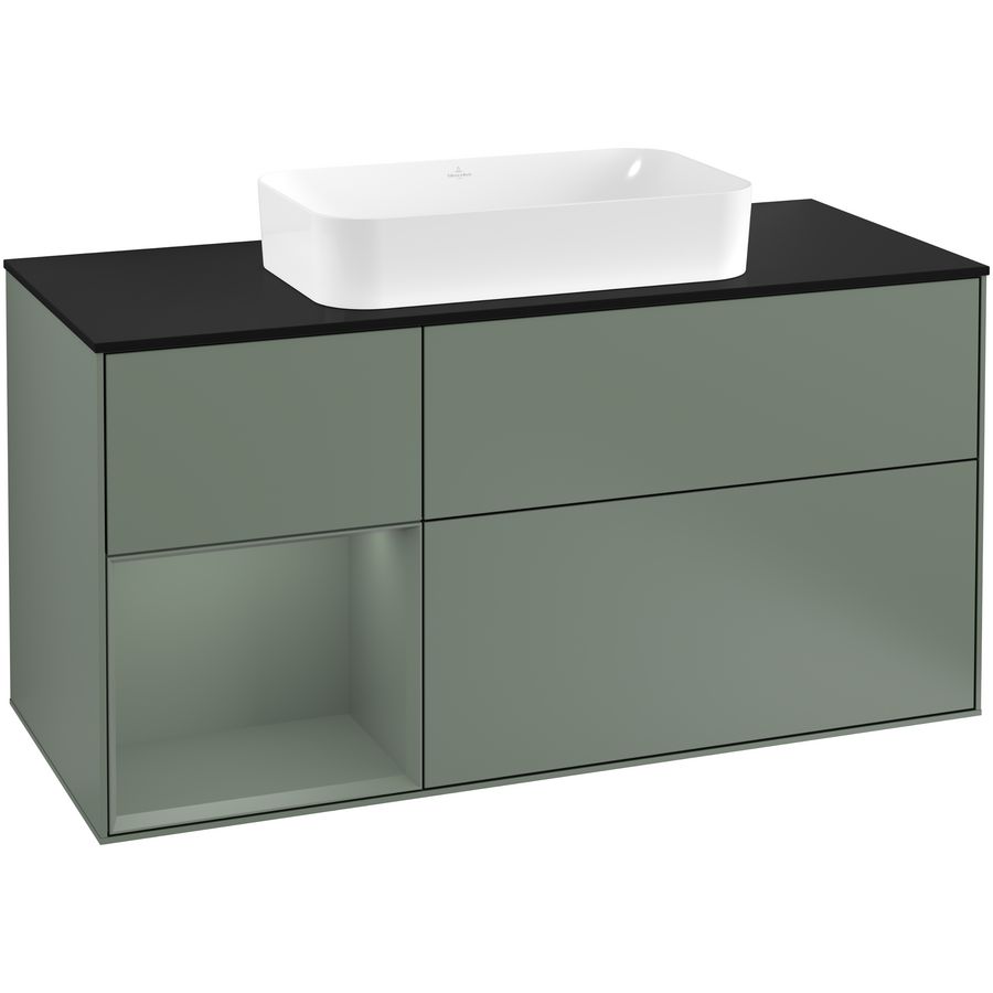 Wastafelonderkast Finion 1200x603x501mm Olive Matt Lacquer G292GMGM