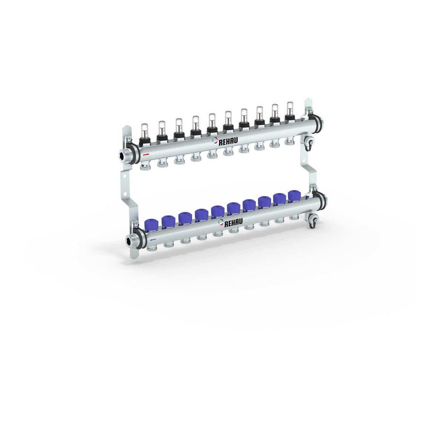 Verdeler HKV-D 10-groeps Easyflow RVS MFI min/max incl. debietmeters