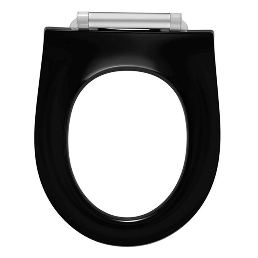 Closetzitting enkel PROJECTA SOLID PRO zwart softclose topfix combischarnier boutlengte 15mm DG4925