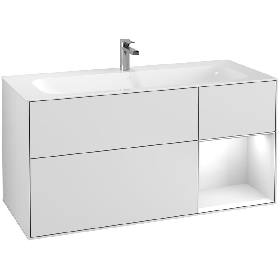 Wastafelonderkast Finion 1196x591x498mm White Matt Lacquer F070GFMT