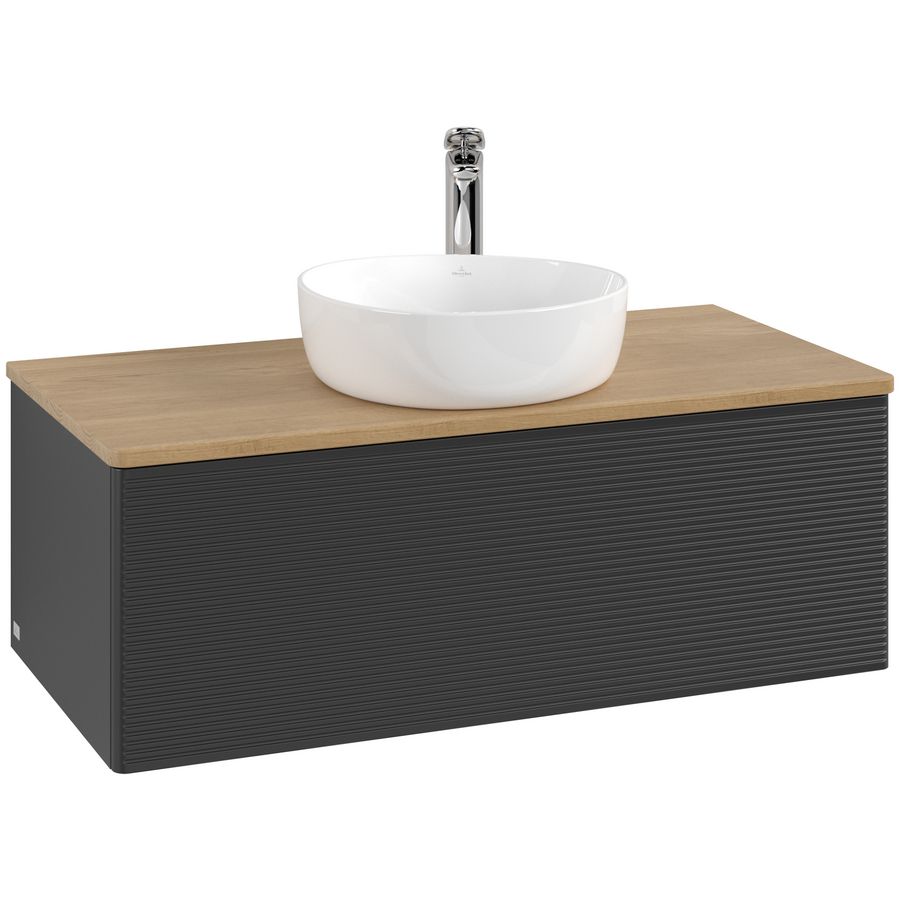 Wastafelonderkast Antao 1000x360x500mm Black Matt Lacquer L31151PD