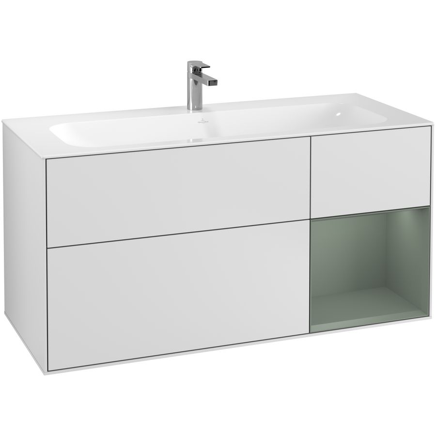 Wastafelonderkast Finion 1196x591x498mm White Matt Lacquer F070GMMT