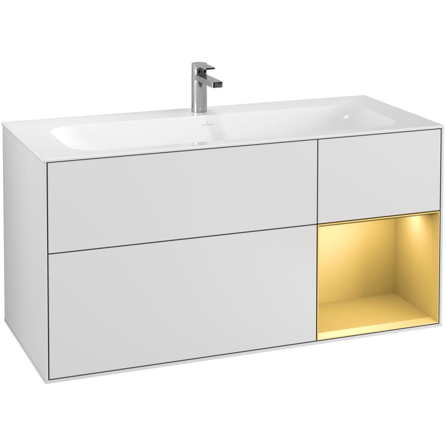 Wastafelonderkast Finion 1196x591x498mm White Matt Lacquer F070HFMT